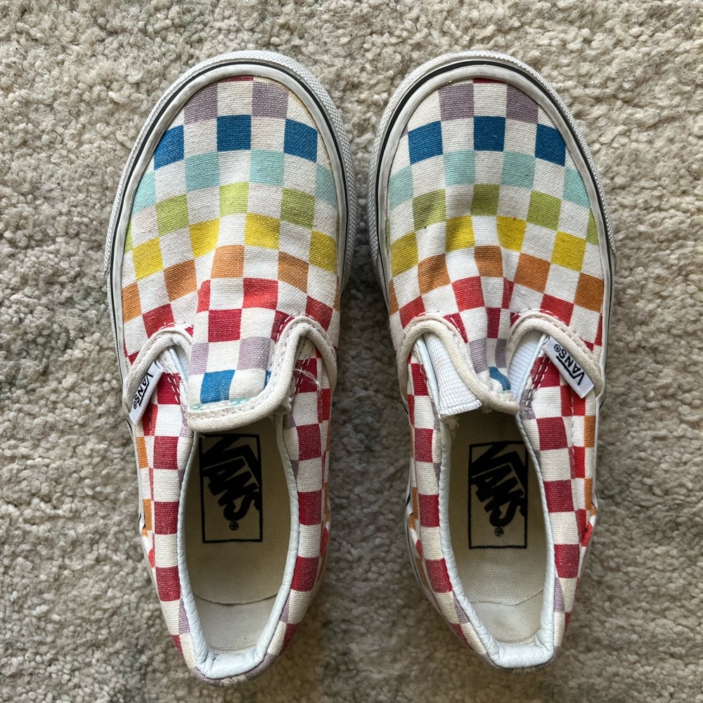 Vans Kids Multicolor Checkered Slip-On Shoes